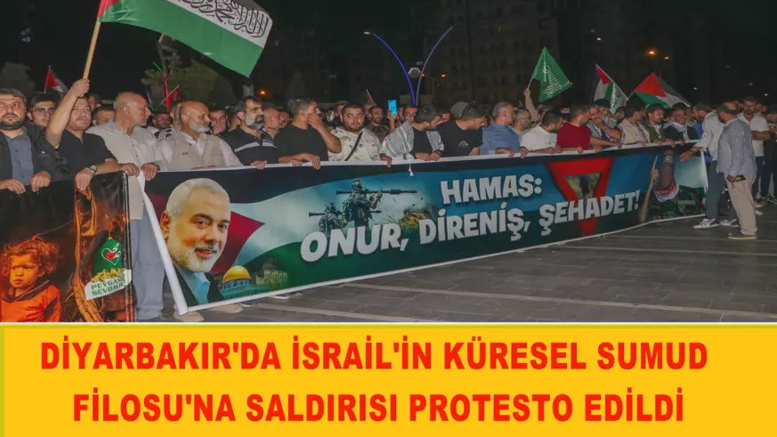 Diyarbakır'da İsrail'in Küresel Sumud Filosu'na saldırısı protesto edildi
