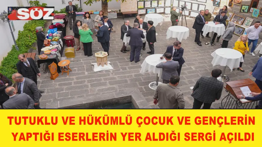 Tutuklu ve hükümlü çocuk ve gençlerin yaptığı eserlerin yer aldığı sergi açıldı