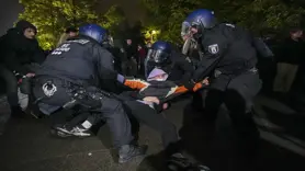 Filistin'e destek gösterisine sert müdahalede