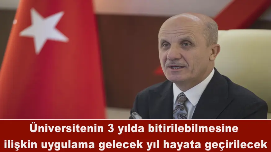 Üniversitenin 3 yılda bitirilebilmesine  ilişkin uygulama