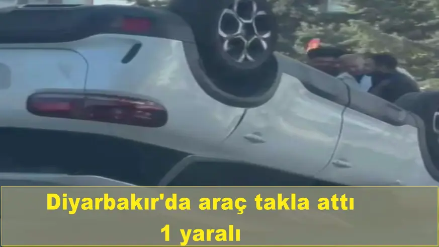 Diyarbakır'da araç takla attı