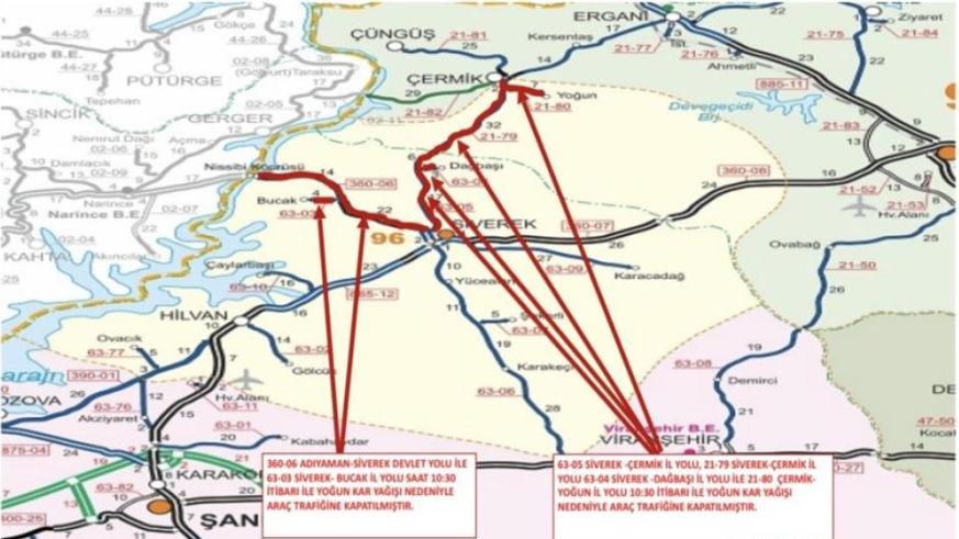 Çermik - Siverek yolu ulaşıma kapandı