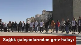 Sağlık çalışanlarından grev halayı