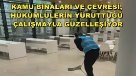 Kamu binaları ve çevresi, hükümlülerin yürüttüğü çalışmayla güzelleşiyor