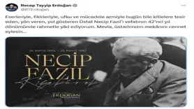 Erdoğan’dan Necip Fazıl Kısakürek paylaşımı