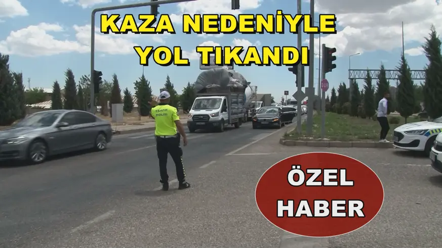 Kaza nedeniyle yol tıkandı