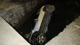 Otomobil Sulama kanalına uçtu: 2 Ölü