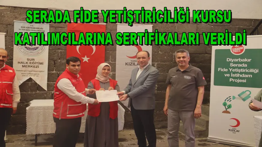 Serada fide yetiştiriciliği kursu katılımcılarına sertifikaları verildi