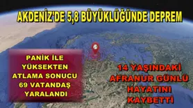 Akdeniz'de 5,8 büyüklüğünde deprem
