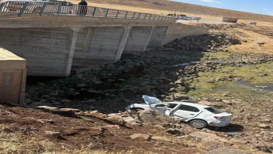 Diyarbakır'da otomobil köprüden düştü