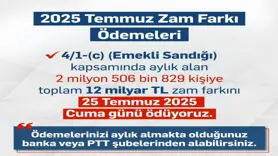 Zam farkı 25 Temmuz’da hesaplara yatacak