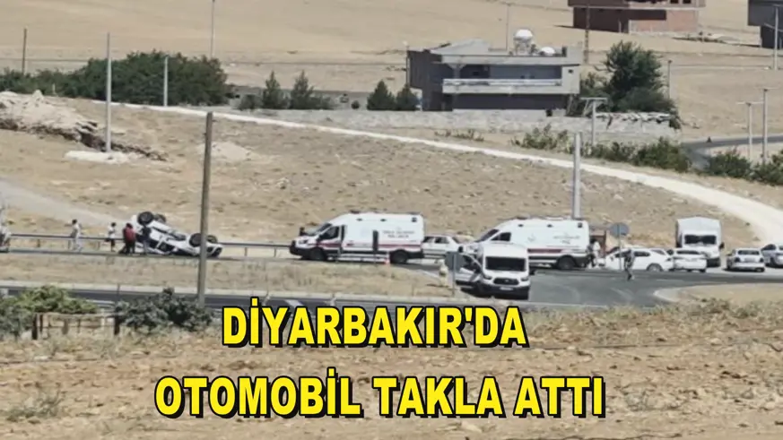 Diyarbakır'da otomobil takla attı