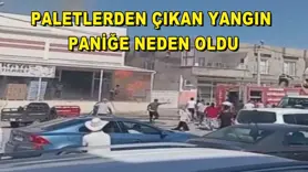 Paletlerden çıkan yangın paniğe neden oldu