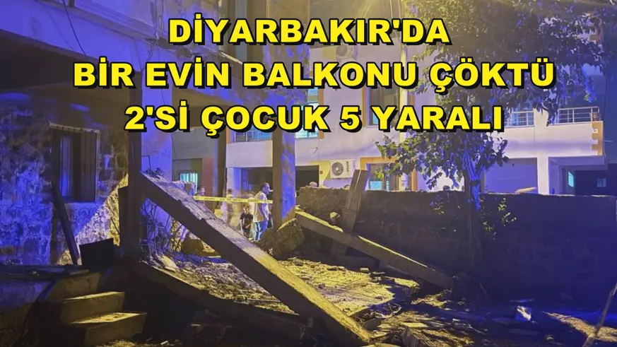 Diyarbakır'da bir evin balkonu çöktü