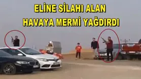 Eline silahı alan havaya mermi yağdırdı
