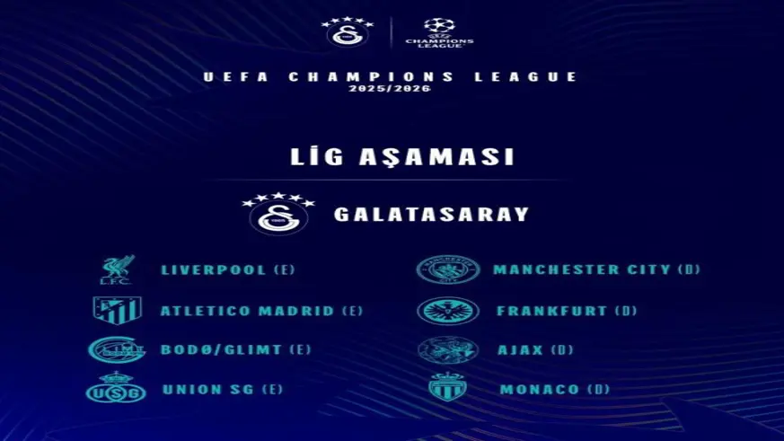 Galatasaray'ın rakipleri belli oldu