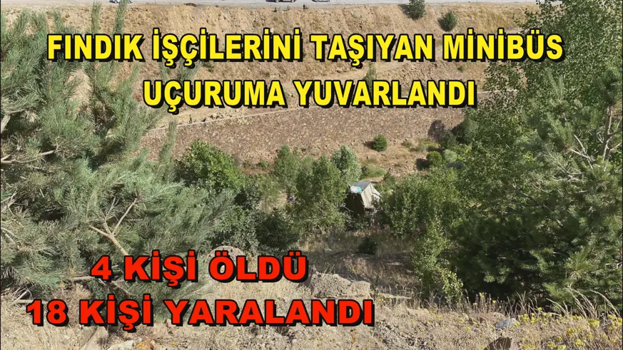 Fındık işçilerini taşıyan minibüs uçuruma yuvarlandı