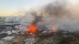 Mega Sanayi Sitesi çöplüğünde yangın