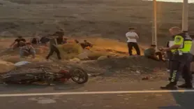 Devrilen motosikletin sürücüsü hayatını kaybetti