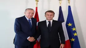 Cumhurbaşkanı Erdoğan, Macron ile görüştü