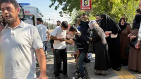 Halk otobüsü durağa daldı 