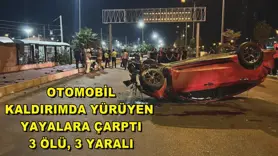 Otomobil, kaldırımda yürüyen yayalara çarptı