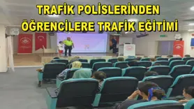 Trafik polislerinden öğrencilere trafik eğitimi
