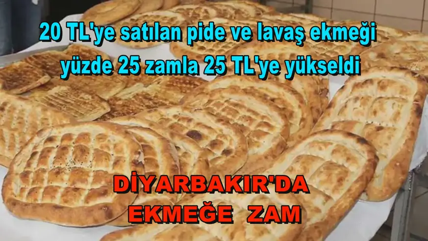 Diyarbakır'da  ekmeğe  zam