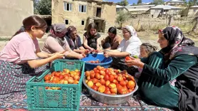 Kadınların imece usulü kış hazırlığı telaşı