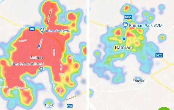 Batman’da 'kırmızı' harita 'yeşile' büründü