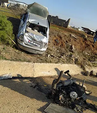 Diyarbakır’da otomobil yol kenarına uçtu: 2 yaralı 