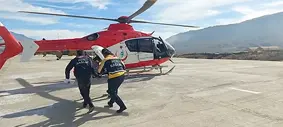 Askeri helikopter yetişti