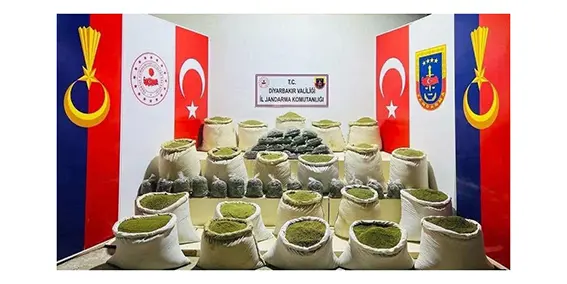 Lice kırsalında 542 kilogram esrar ele geçirildi