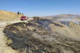 Çüngüş'te kırsal alanda çıkan yangın büyümeden söndürüldü