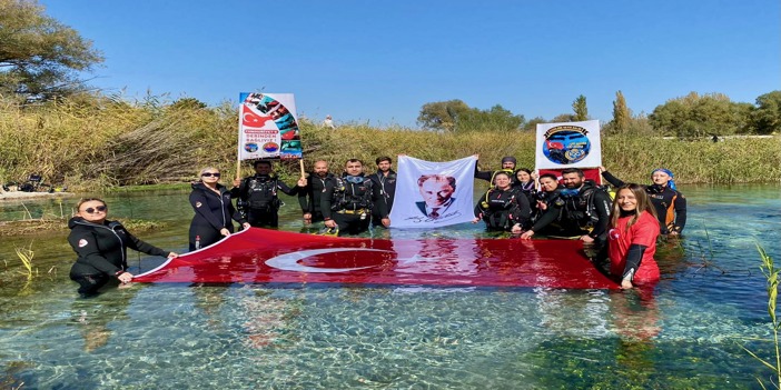 Cumhuriyet'in 100. yılında Sakarya Nehri'nin doğduğu bölgede dalış yapıldı