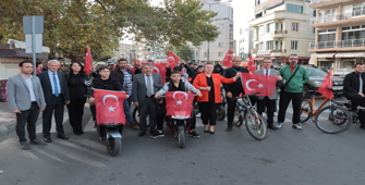 Kırklareli'nde öğrenciler, Cumhuriyet'in 100. yılı dolayısıyla pedala bastı