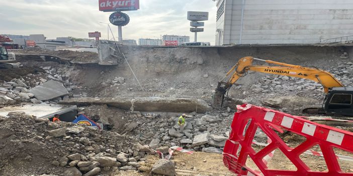 Ankara'da açık otopark çöktü