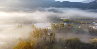 Sakarya Nehri sis bulutuyla kaplandı