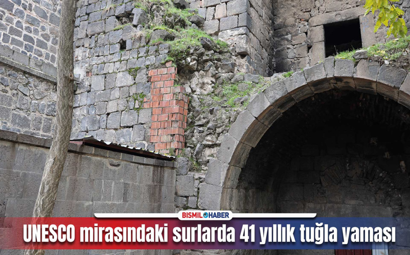 (Video) Unesco mirasındaki 5 bin yıllık surlarda 41 yıllık tuğla yaması