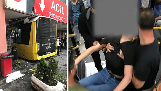 Otobüsü acil servisin tavanına sıkışan şoför o anları anlattı