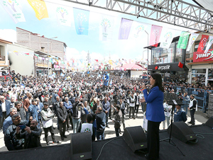 Yeşil Sol Parti Erzurum’un Hınıs ilçesinde miting düzenledi