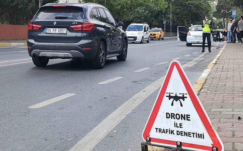 Kartal'da dron destekli trafik denetimi yapıldı