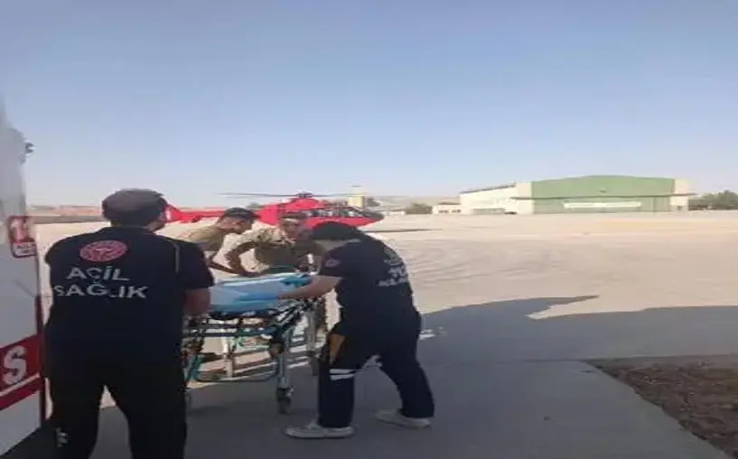 İmdadına ambulans helikopter yetişti!