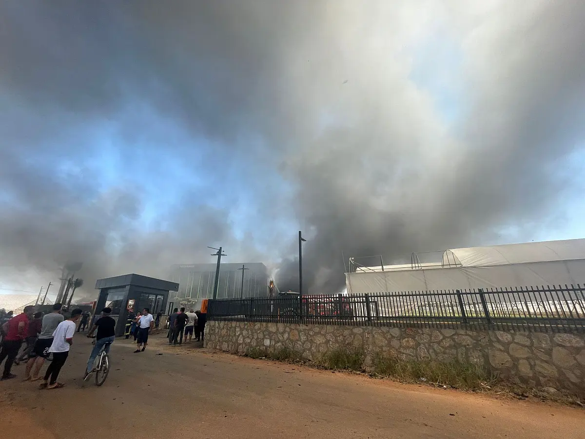 Antalya'da çiçek üretici firmasında yangın çıktı