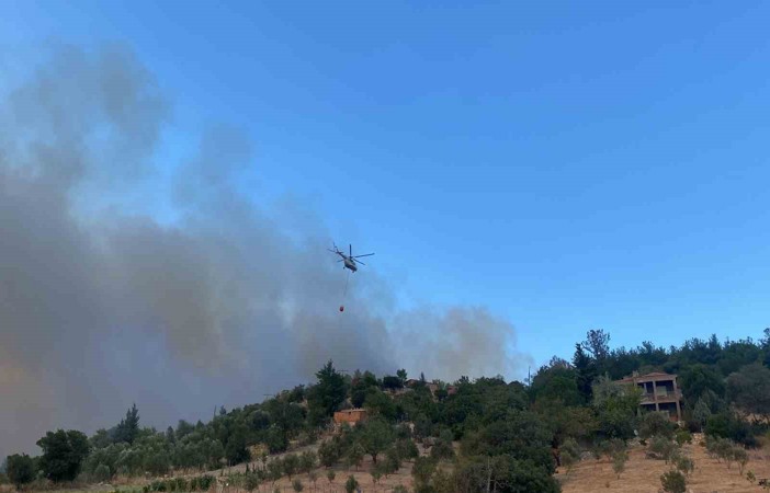 Çanakkale’de orman yangınına havadan ve karadan müdahale sürüyor