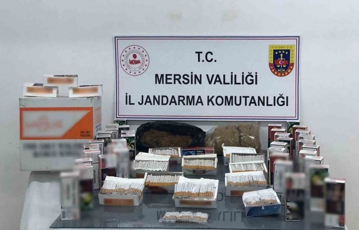 Mersin’de gümrük kaçağı makaron ve tütün ele geçirildi