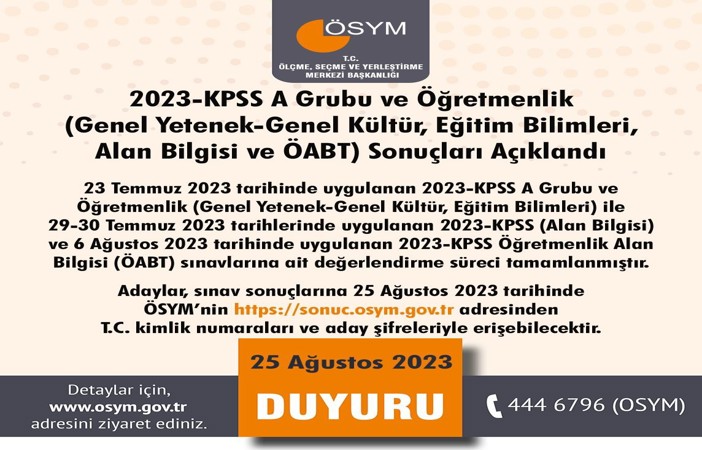 KPSS sonuçları açıklandı