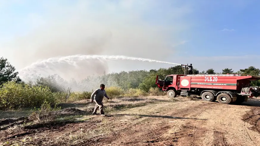 Hatay’da orman yangını rüzgarın etkisiyle büyümeye devam ediyor