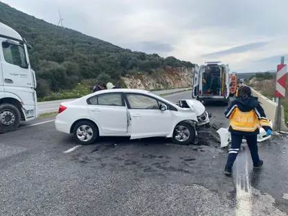 Aydın'da otomobil bariyerlere çarptı, 1 ölü 2 yaralı