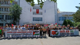 Gazze için eylemde olan ABD öğrencilerine Dicle Üniversitesi öğrencilerinden tam destek